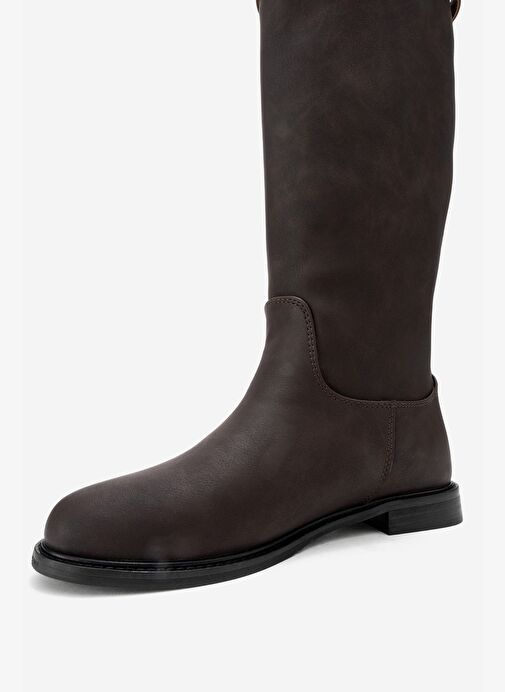 YOKO Kahverengi Nubuk Kemerli Kadın Binici Çizme - Görsel 5