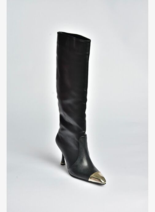 V752574109 Siyah İnce Topuklu Kadın Çizme - Görsel 6