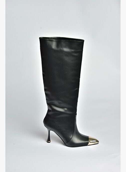 V752574109 Siyah İnce Topuklu Kadın Çizme - Görsel 7