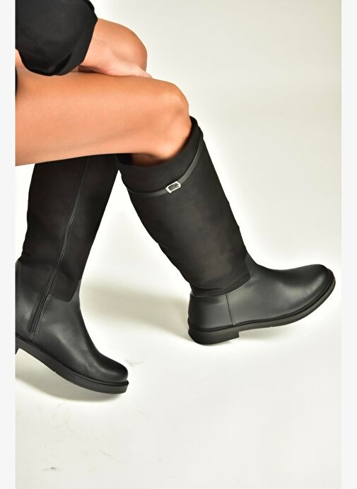 V726721502 Siyah Süet Günlük Kadın Çizme - Görsel 5