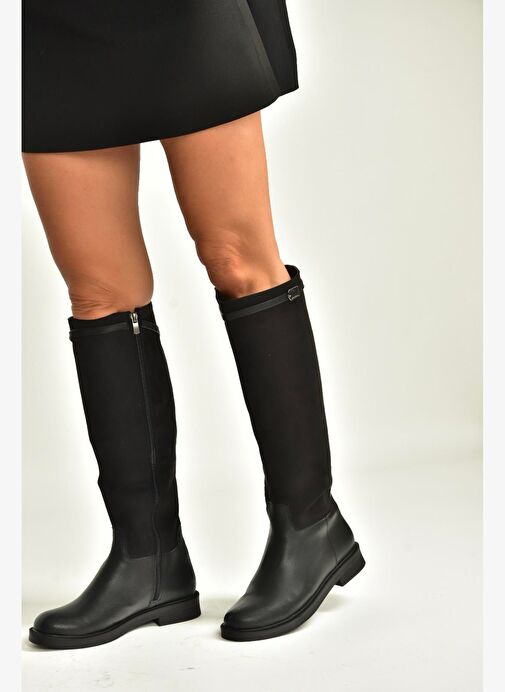 V726721502 Siyah Süet Günlük Kadın Çizme - Görsel 6