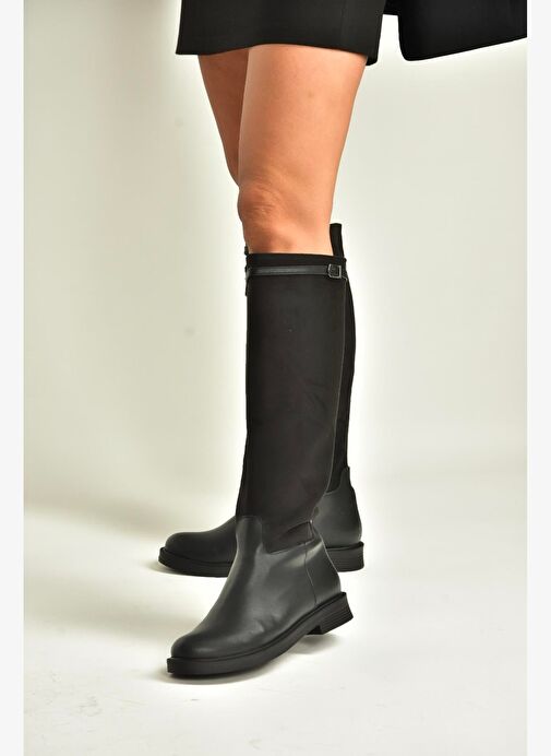 V726721502 Siyah Süet Günlük Kadın Çizme - Görsel 4