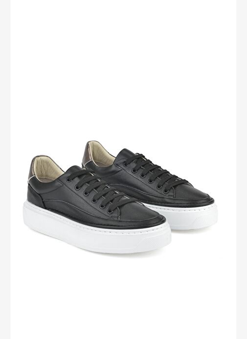 Ziya, Kadın Hakiki Deri Sneaker 1511035Z6200 Siyah - Görsel 3