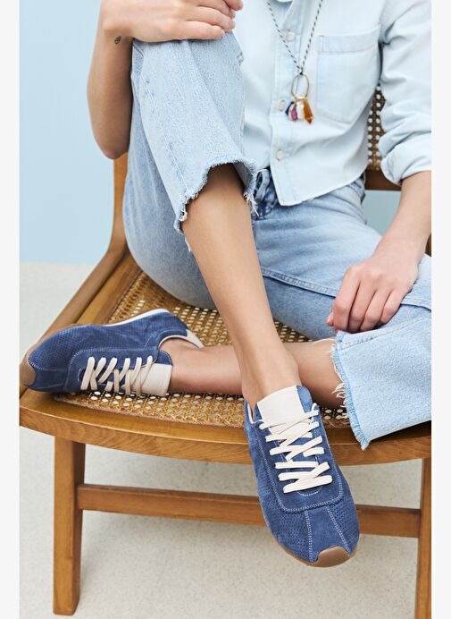 Ziya, Kadın Hakiki Deri Sneaker 1511035Z63001 Lacivert - Görsel 7
