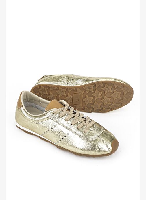 Ziya, Kadın Hakiki Deri Sneaker 1511035Z6300 Gold - Görsel 5