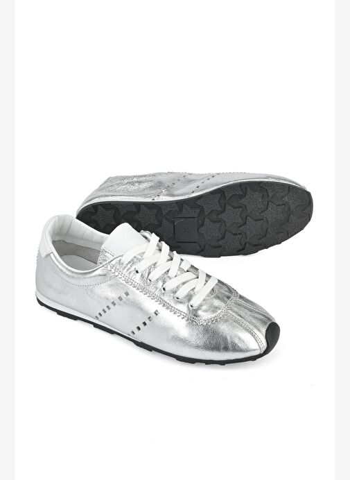 Ziya, Kadın Hakiki Deri Sneaker 1511035Z6300 Gümüş - Görsel 5