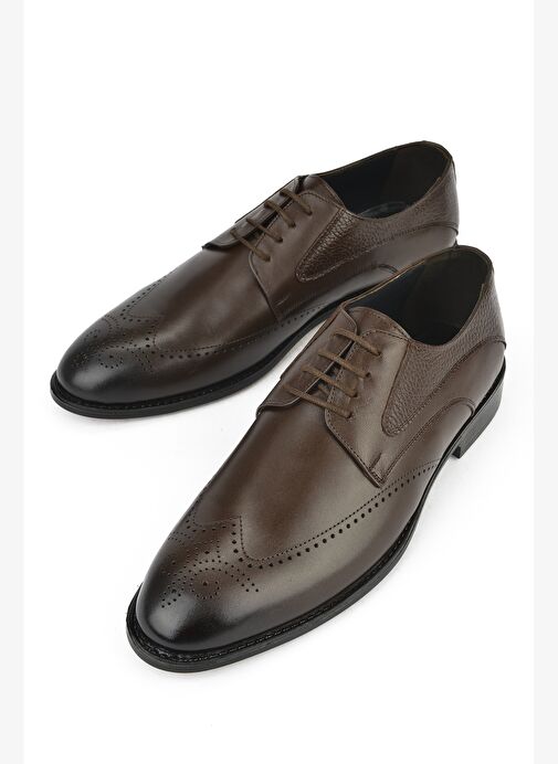 Ziya, Erkek Hakiki Deri Klasik Ayakkabı 15348Z836 Kahve - Görsel 6