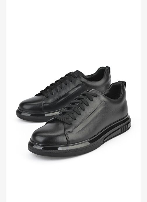 Ziya, Erkek Hakiki Deri Sneaker 151983Z875 Siyah - Görsel 6