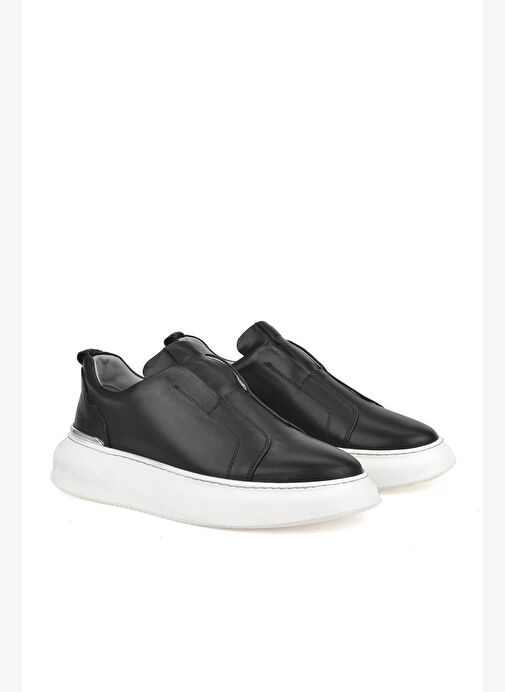 Ziya, Erkek Hakiki Deri Sneaker 151987Z026 Siyah - Görsel 3