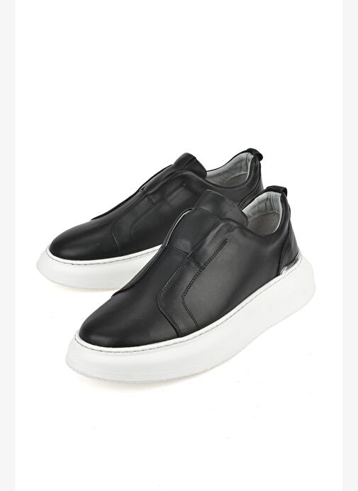 Ziya, Erkek Hakiki Deri Sneaker 151987Z026 Siyah - Görsel 6