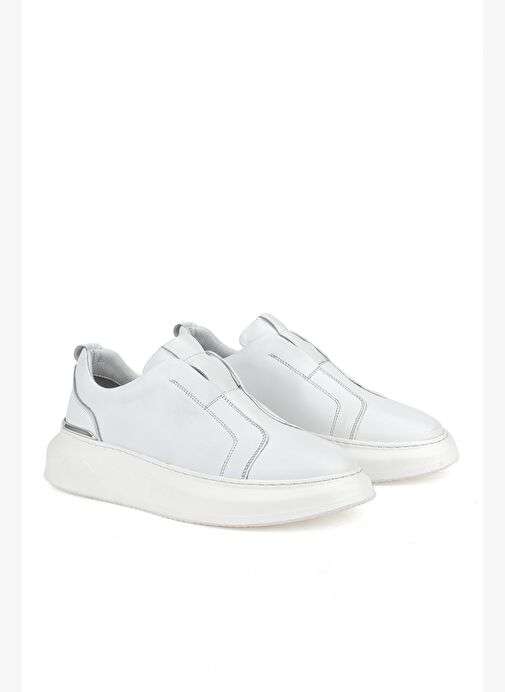 Ziya, Erkek Hakiki Deri Sneaker 151987Z026 Beyaz - Görsel 3