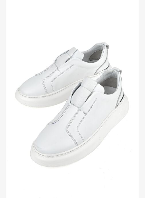 Ziya, Erkek Hakiki Deri Sneaker 151987Z026 Beyaz - Görsel 6