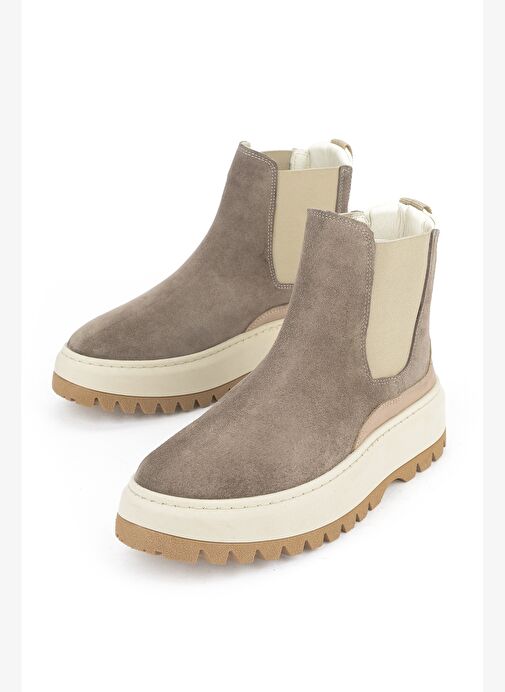 Ziya, Kadın Hakiki Deri Bot 1531020Z194022 Vizon - Görsel 6