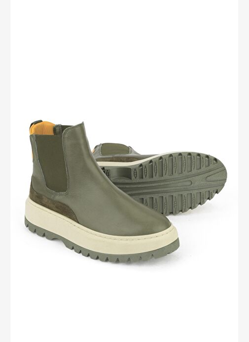 Ziya, Kadın Hakiki Deri Bot 1531020Z19402 Haki - Görsel 5