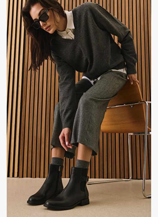 Ziya, Kadın Hakiki Deri Bot 1531022Z7614 Siyah - Görsel 8