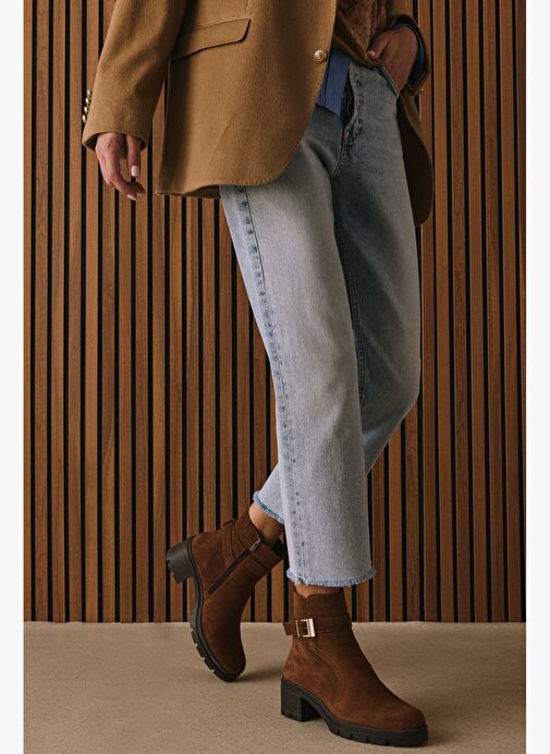 Ziya, Kadın Hakiki Deri Bot 1531022Z76942 Tütün - Görsel 7