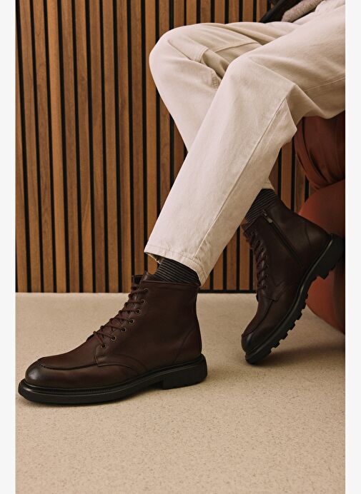 Ziya, Erkek Hakiki Deri Bot 1531043Z4048 Kahve - Görsel 7