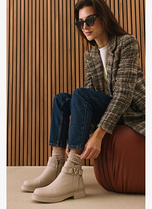 Ziya, Kadın Bot 1531044Z4009 Bej - Görsel 7