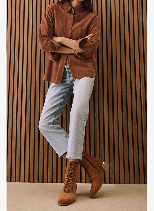 Ziya, Kadın Hakiki Deri Bot 1531050Z26103551K2 Taba - Görsel 7