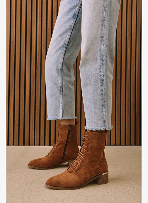 Ziya, Kadın Hakiki Deri Bot 1531050Z26103551K2 Taba - Görsel 8