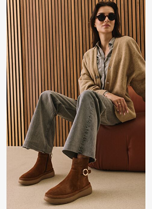 Ziya, Kadın Hakiki Deri Bot 1531050Z26105252K Taba - Görsel 7