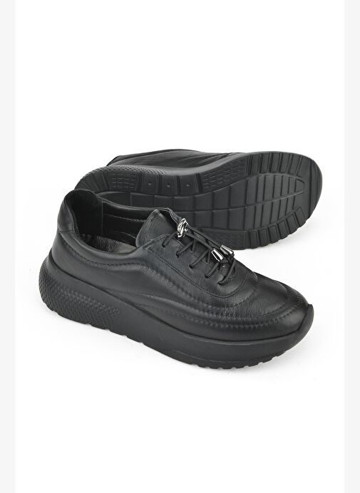 Ziya, Kadın Hakiki Deri Sneaker 1531050Z2650F100K Siyah - Görsel 5