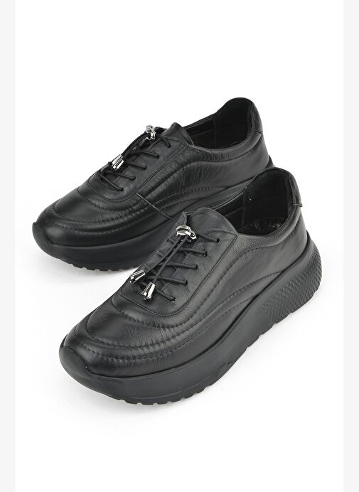 Ziya, Kadın Hakiki Deri Sneaker 1531050Z2650F100K Siyah - Görsel 6