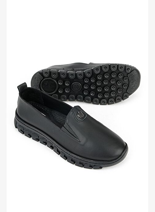 Ziya, Kadın Hakiki Deri Konfor Ayakkabı 153387Z02025 Siyah - Görsel 5