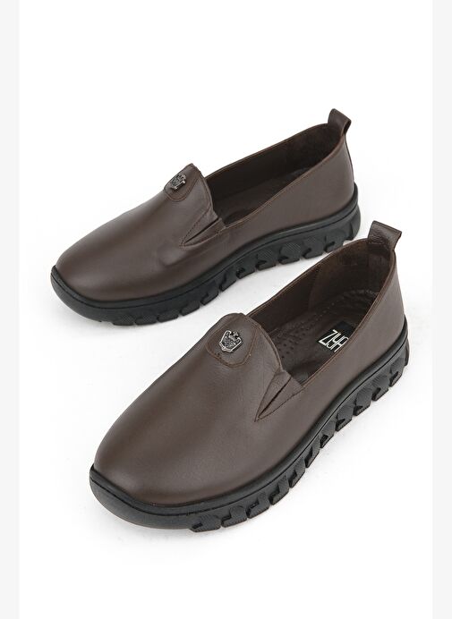 Ziya, Kadın Hakiki Deri Konfor Ayakkabı 153387Z02025 Kahve - Görsel 6