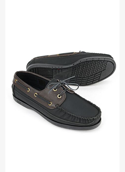 Ziya, Hakiki Deri Erkek Günlük Ayakkabı 153423Z292 Siyah-Kahve - Görsel 5