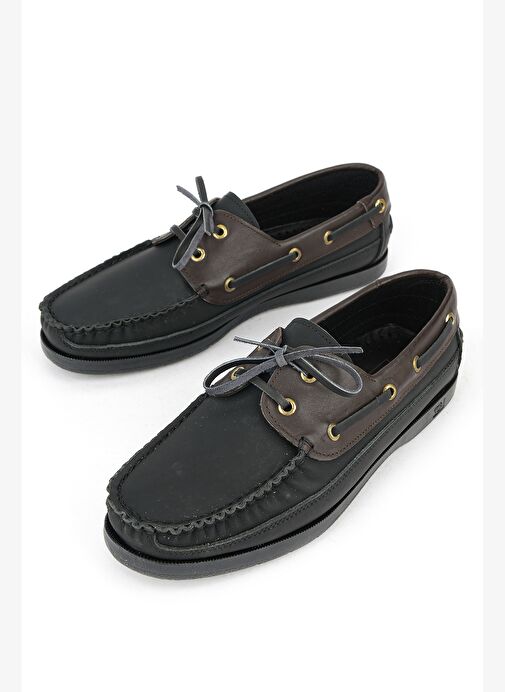 Ziya, Hakiki Deri Erkek Günlük Ayakkabı 153423Z292 Siyah-Kahve - Görsel 6