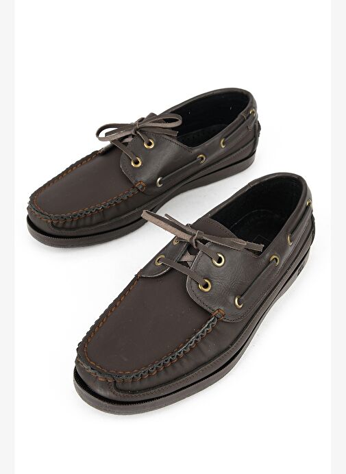 Ziya, Hakiki Deri Erkek Günlük Ayakkabı 153423Z292 Kahve - Görsel 6