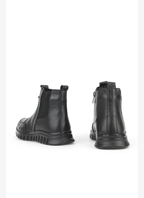 Ziya, Kadın Hakiki Deri Konfor Bot 15355Z1458 Siyah - Görsel 4