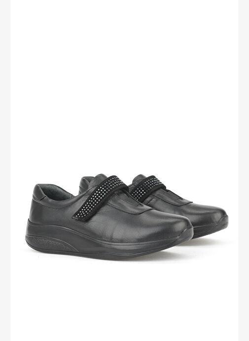 Ziya, Kadın Hakiki Deri Konfor Ayakkabı 15355Z2417 Siyah - Görsel 3