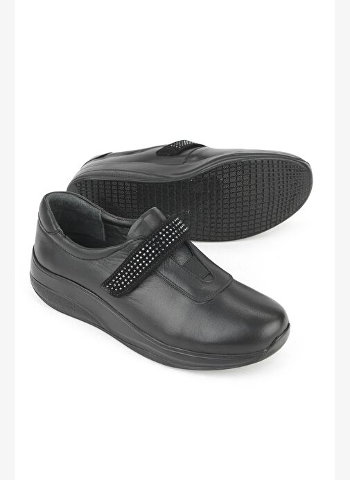 Ziya, Kadın Hakiki Deri Konfor Ayakkabı 15355Z2417 Siyah - Görsel 5