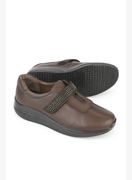 Ziya, Kadın Hakiki Deri Konfor Ayakkabı 15355Z2417 Kahve - Görsel 5