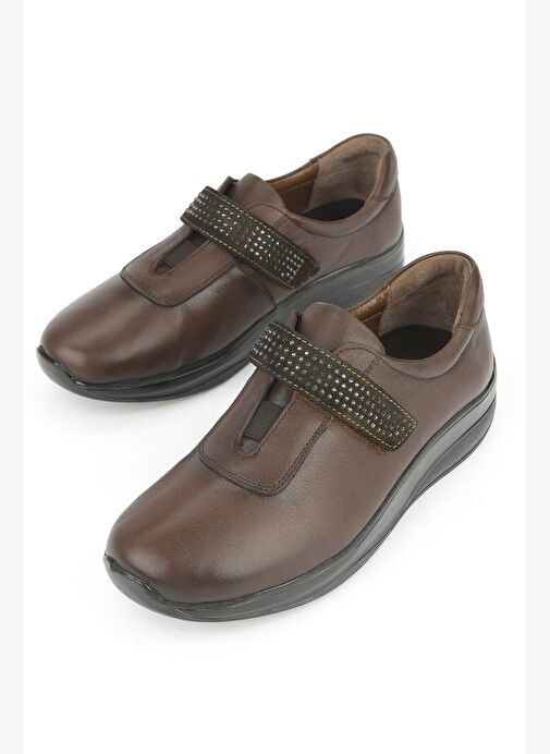 Ziya, Kadın Hakiki Deri Konfor Ayakkabı 15355Z2417 Kahve - Görsel 6
