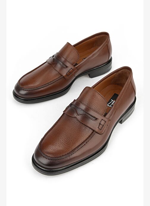 Ziya, Erkek Hakiki Deri Ayakkabı 153745Z27650 Kızıl Kahve - Görsel 6