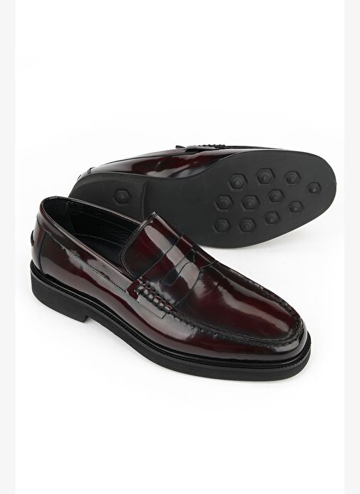 Ziya, Erkek Hakiki Deri Ayakkabı 153745Z300062 Bordo - Görsel 5