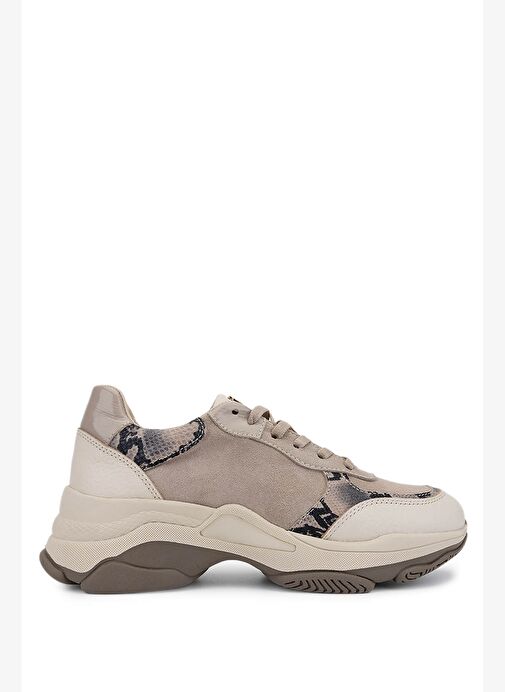 Tamer Tanca Kadın Hakiki Deri Bej Süet Sneakers & Spor Ayakkabı - Görsel 2