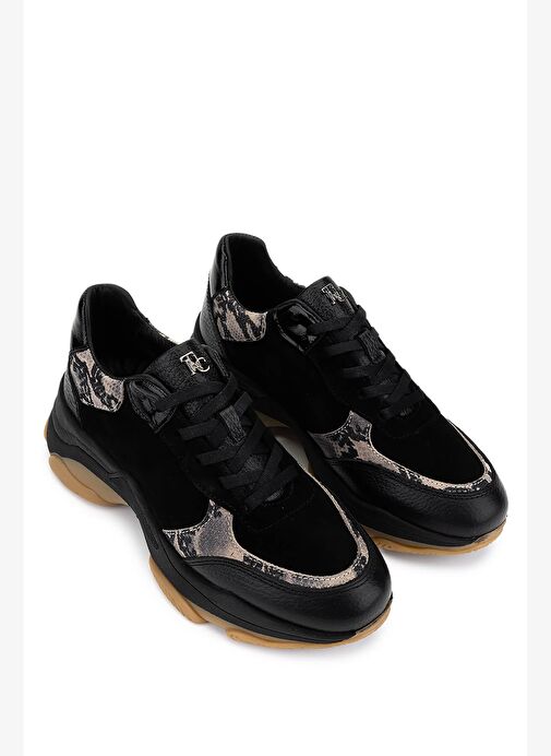 Tamer Tanca Kadın Hakiki Deri Siyah Sneakers & Spor Ayakkabı - Görsel 3