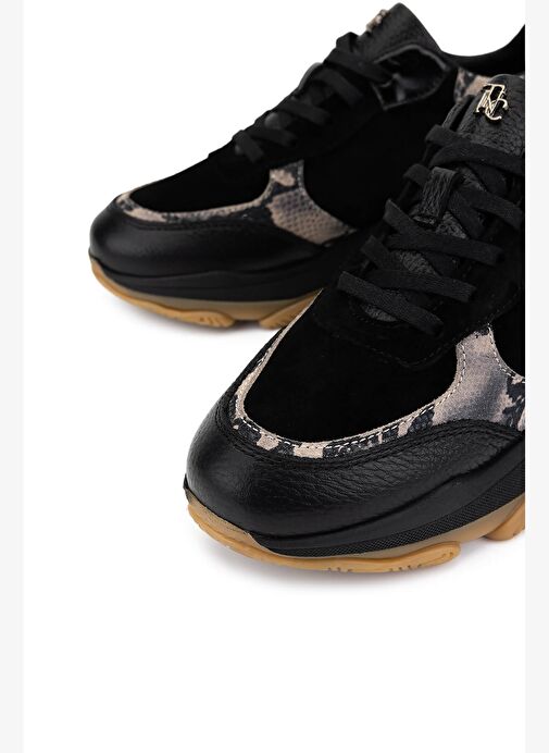 Tamer Tanca Kadın Hakiki Deri Siyah Sneakers & Spor Ayakkabı - Görsel 4