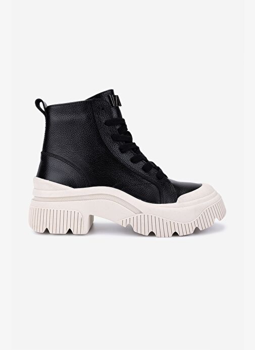 Valmenti Kadın Hakiki Deri Siyah Floter Casual Bot - Görsel 2