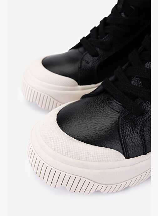 Valmenti Kadın Hakiki Deri Siyah Floter Casual Bot - Görsel 4