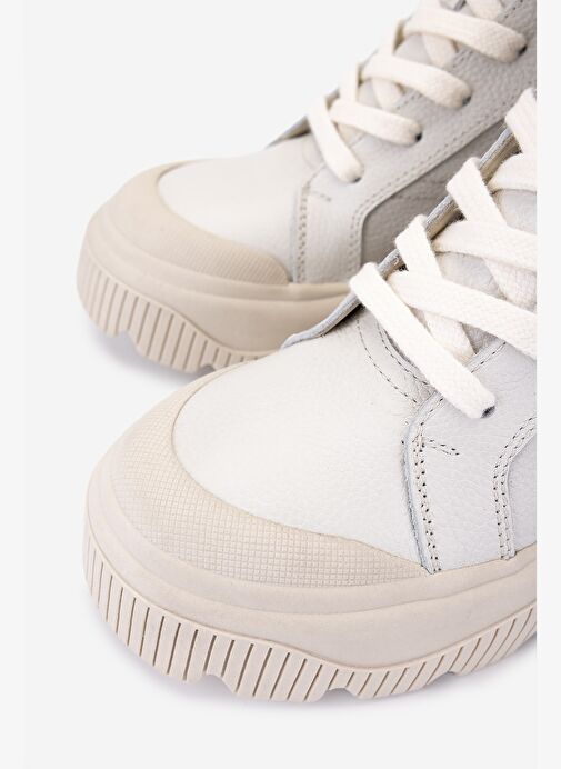 Valmenti Kadın Hakiki Deri Kırık Beyaz Casual Bot - Görsel 4