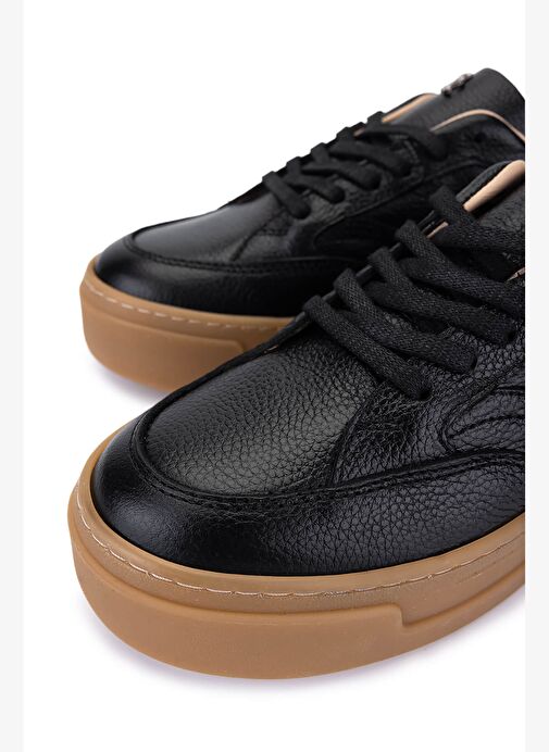 Tamer Tanca Kadın Hakiki Deri Siyah Floter Sneakers & Spor Ayakkabı - Görsel 4