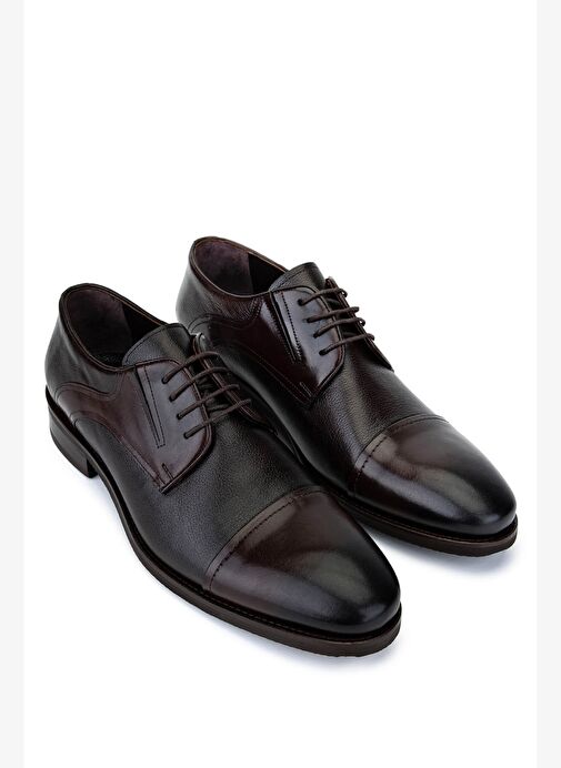 Tamer Tanca Erkek Hakiki Deri Kahverengi Klasik Ayakkabı - Görsel 3