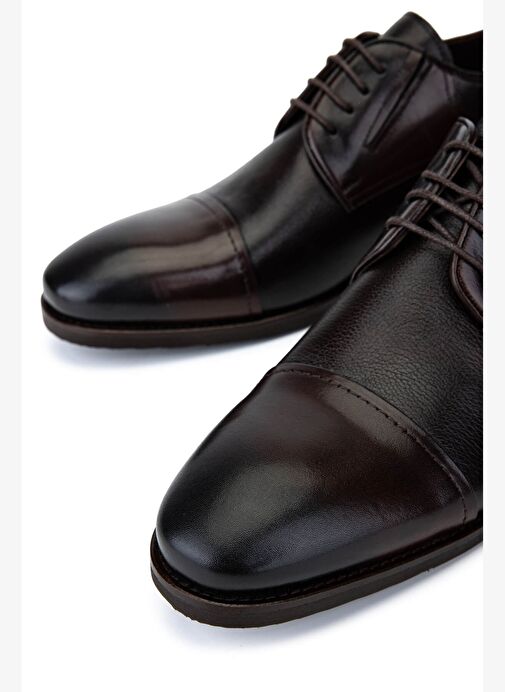 Tamer Tanca Erkek Hakiki Deri Kahverengi Klasik Ayakkabı - Görsel 5