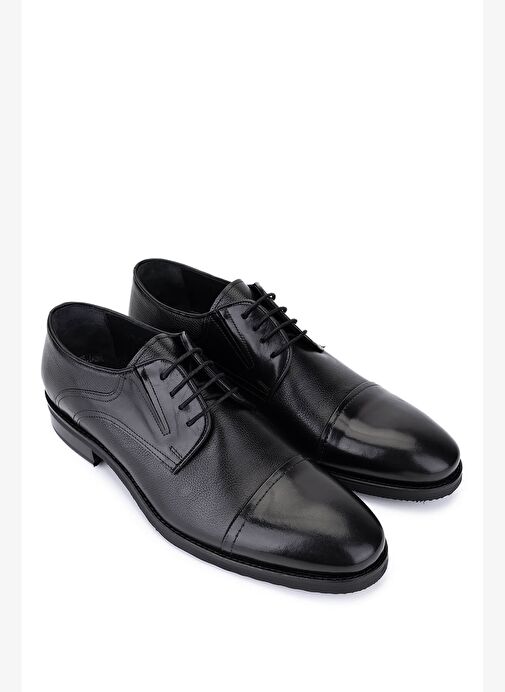 Tamer Tanca Erkek Hakiki Deri Siyah Klasik Ayakkabı - Görsel 3