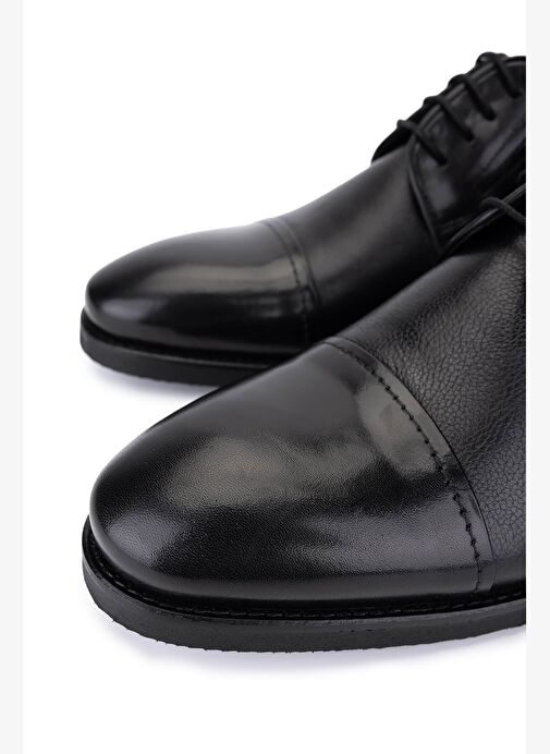 Tamer Tanca Erkek Hakiki Deri Siyah Klasik Ayakkabı - Görsel 4